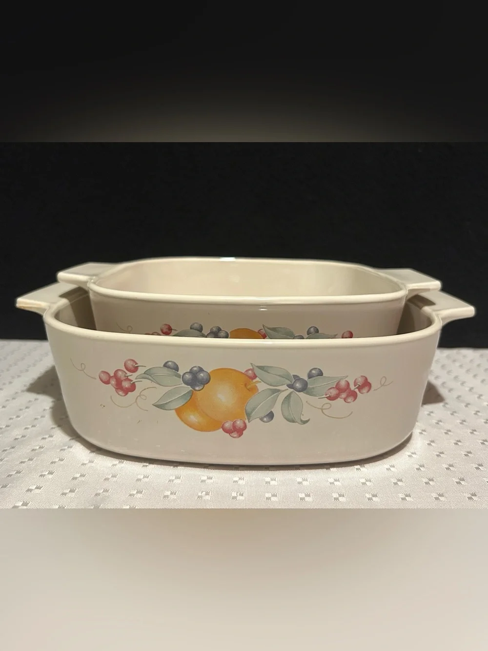 Set Of 2 Corning Ware Abundance Casserole Dishes In EUC